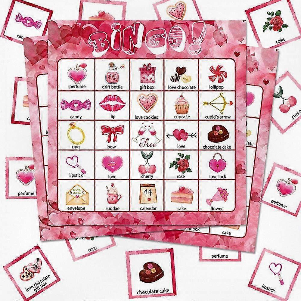 Valentine's Day Tea Party Bingo Card Game Set for Fun Celebrations and Events