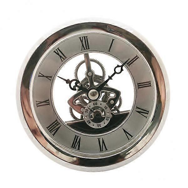 5X 103mm/4.06inch Dial Roman Numeral Watch Quartz Clock Insert with Silver Trim