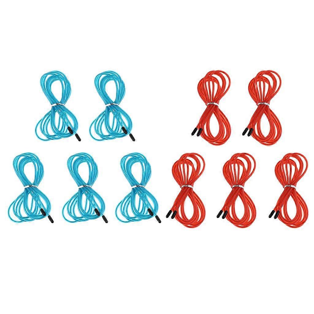 10Pcs Replacement Jump Rope Cord Skipping Speed Rope Cable with End Caps Red