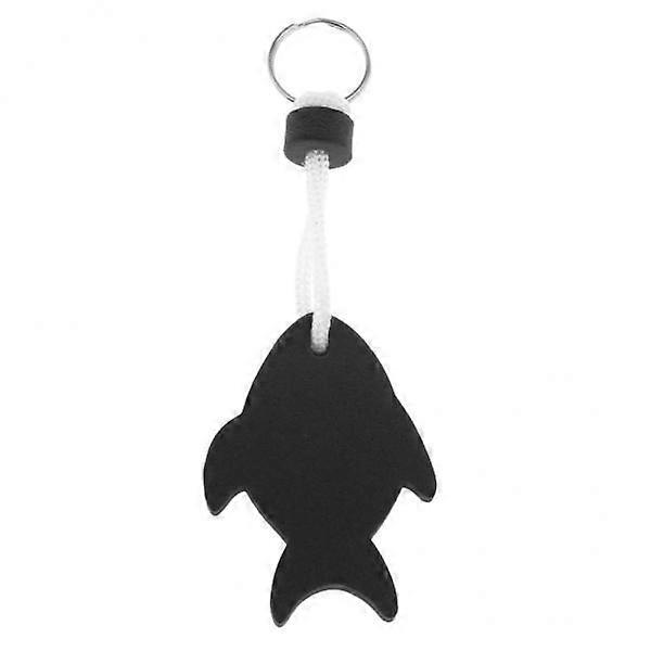 2- EVA Foam Fish Shaped Floating Keyring for Boating Yachting Sailing Black