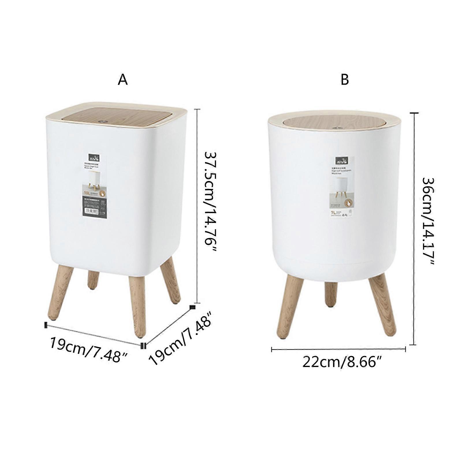 for Creative Dustbin High Foot with Lid Large Capacity Press Type Waste Bin Garbage Container Plastic Trash Can Cleaning