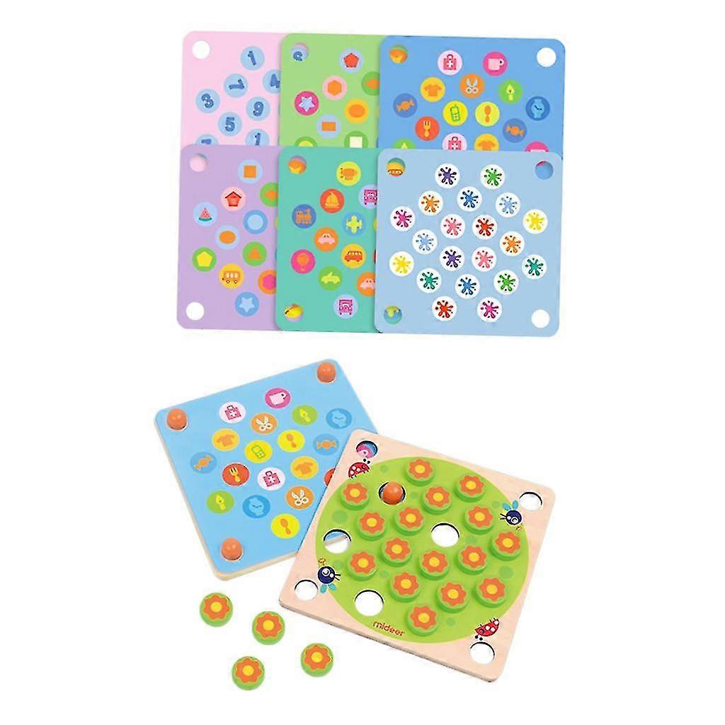 2025 Wooden Pegs with Memory Cards Learning Toy