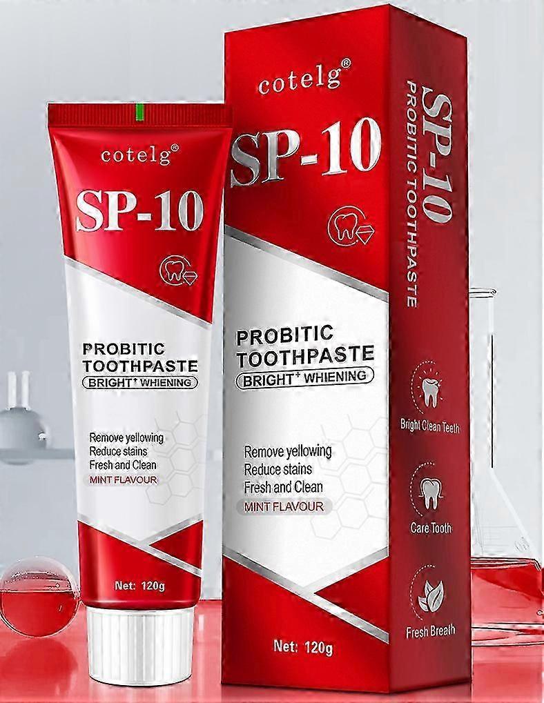 Sp10 Probiotic Toothpaste, Sp-10 Ultra Whitening Toothpaste, Fresh Breath Stain Removal, Deep Cleaning Care, SP 10 Probiotic Toothpaste Whitening