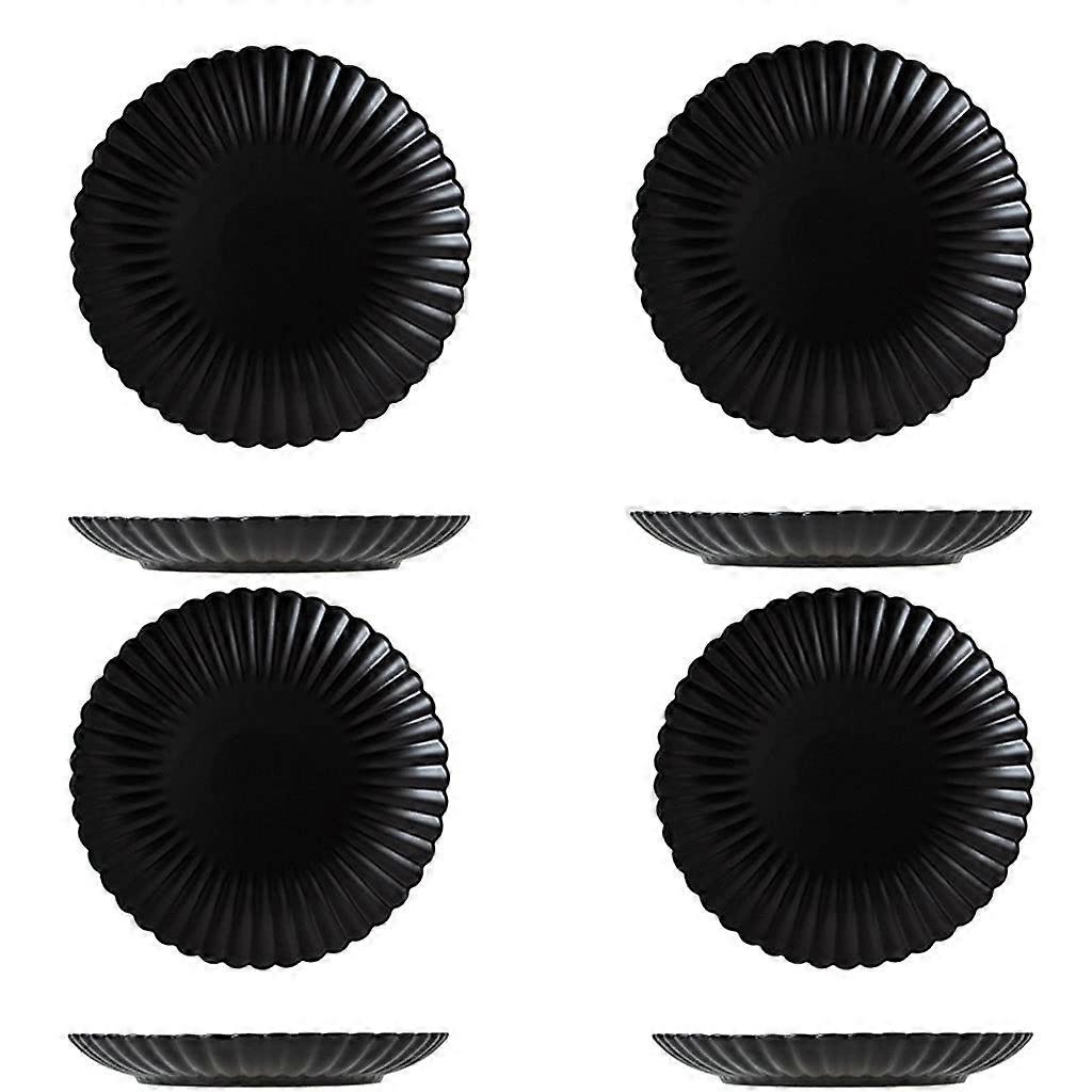 Dinner plate set made of ceramic, 25.4 cm, 4piece set, microwave and dishwasher, black