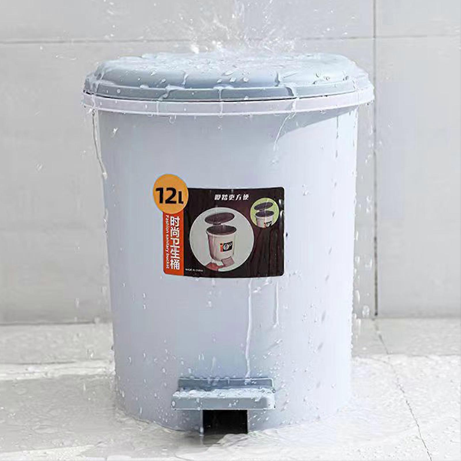 Foot Pedal Trash Can Household Large Capacity Multifunctional Kitchen Garbage Can with Lid Grey 