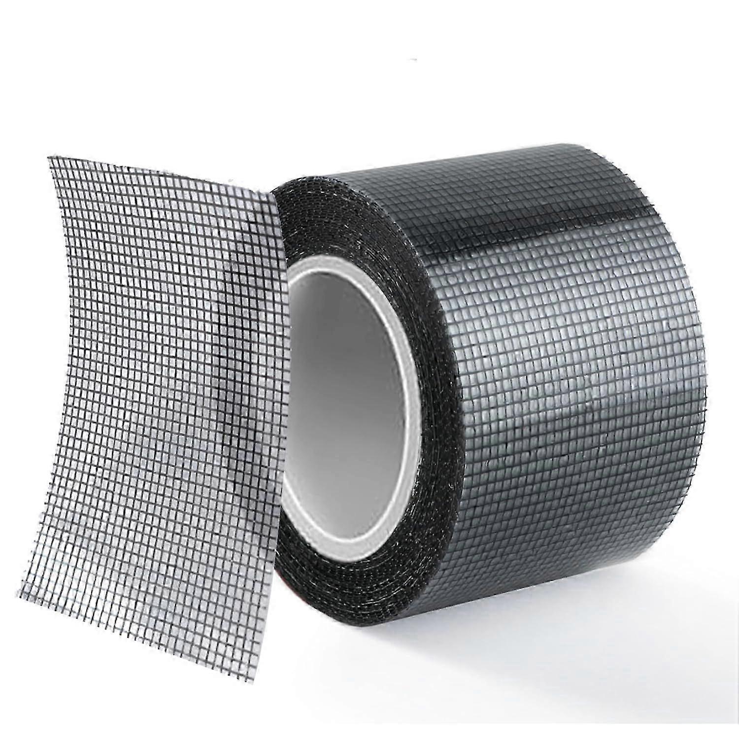 Ruban de réparation pour moustiquaire – 5 m x 5 cm en fibre de verre | Réparation rapide en 30 secondes, adhésif puissant et sans outil (noir)