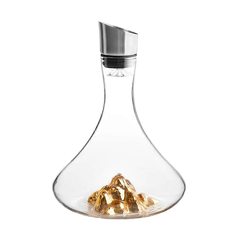 Golden Crystal Wine Decanter with Inclined Mouth Design for Storage Use Elegant and 1pc