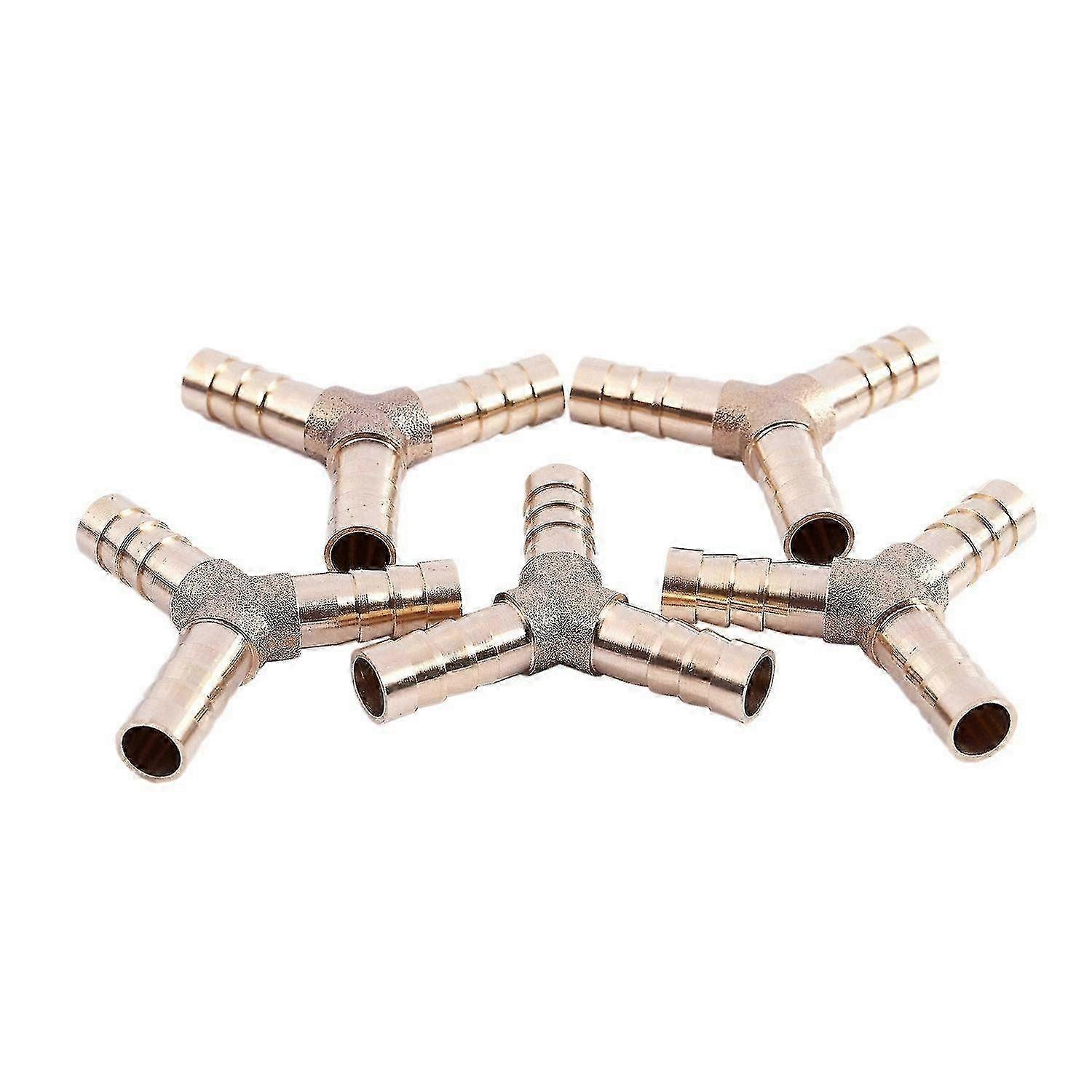 5pcs真鍮3ウェイY字型エアガスホースバーブコネクタ8mmバーブチューブ継手