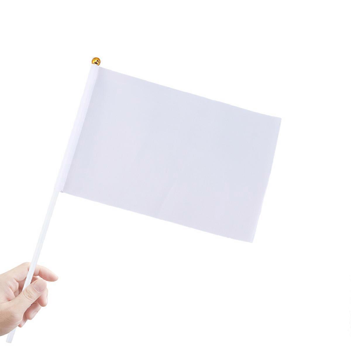 24Pcs Hand-Cranked Flag Commanding Referee Flag for Sporting Events White Banner