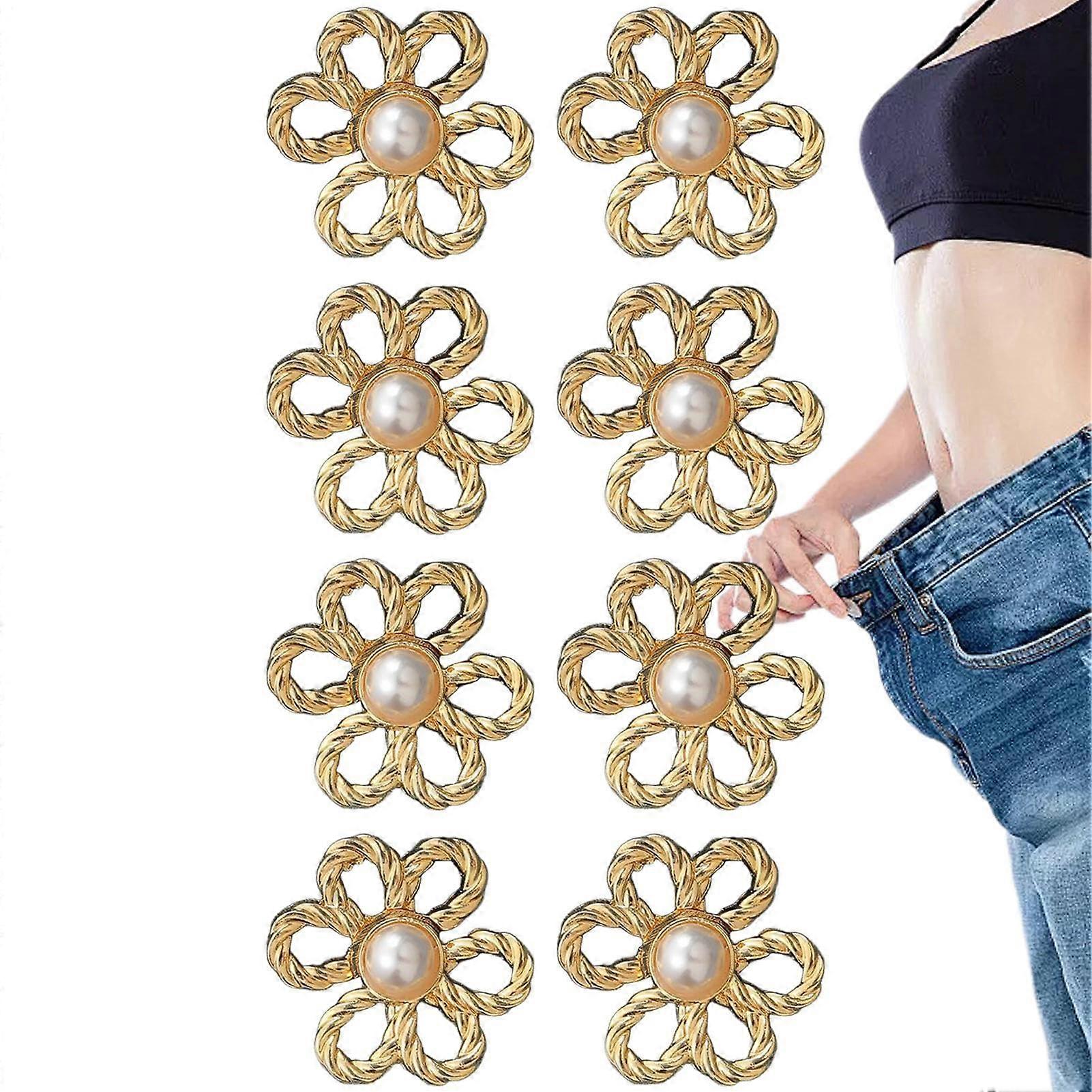 Hosengroessenspanner Pant Size Expander For Womens Pants Set With 8 Buckle Closures Removable Rescarneur Gold