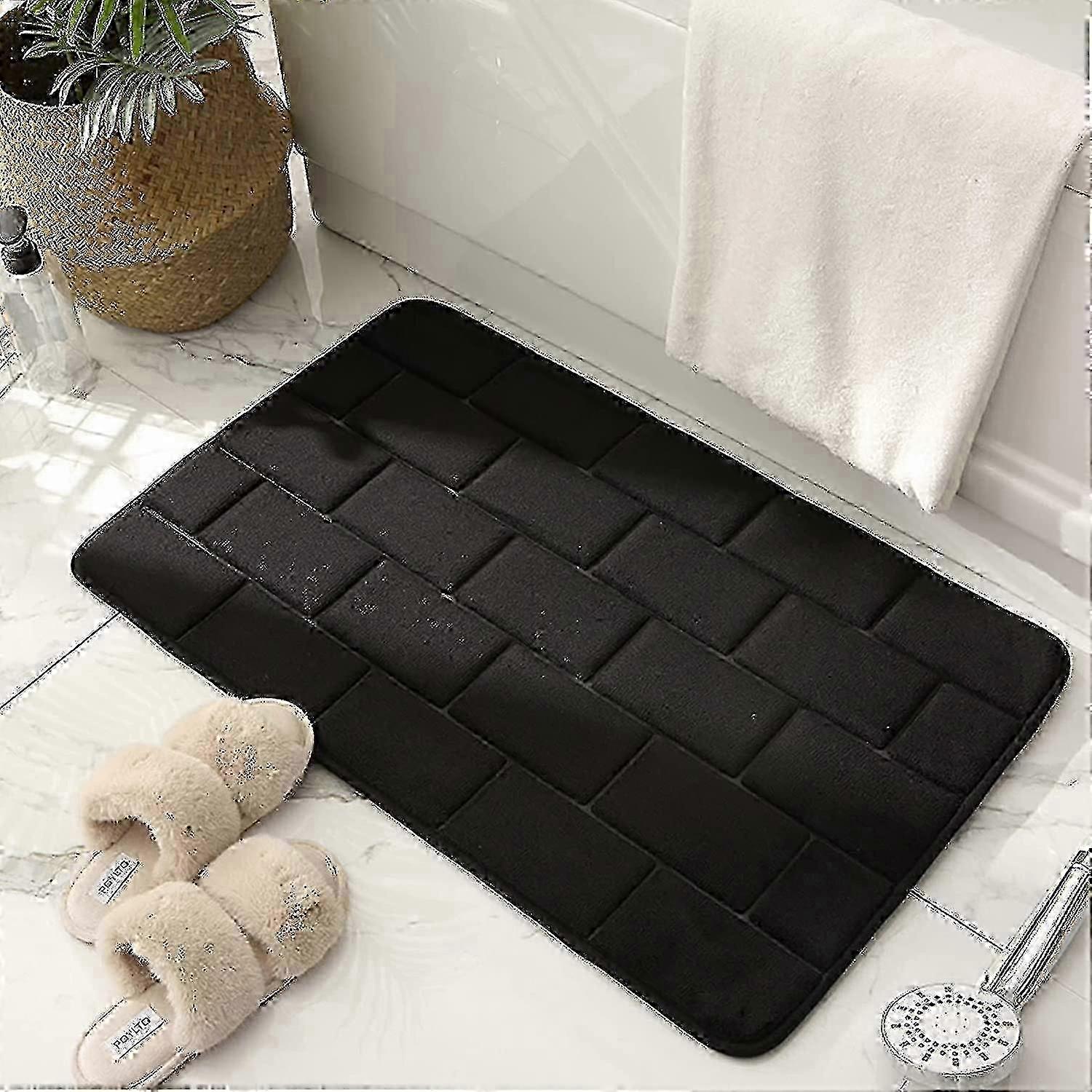 2025 Memory Foam Badematte Rutschfest 31,5 'x 19,7' Schwarze Badezimmerteppiche