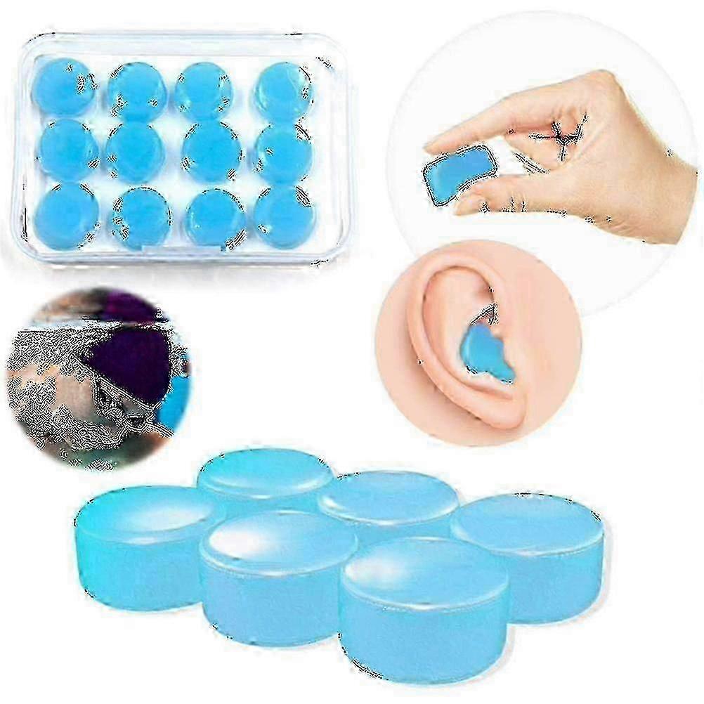 12pcs Waterproof Reusable Sleep Earplugs for Noise Cancellation, Silicone Ear Plugs Suitable for Various Uses