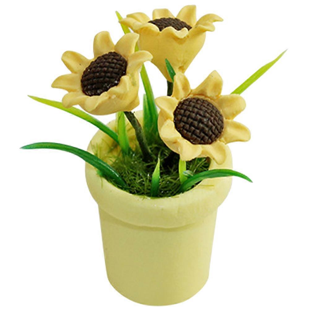 Dollhouse Miniature Sunflower Yellow Fading Resistance Mini House Accessory 1Pcs