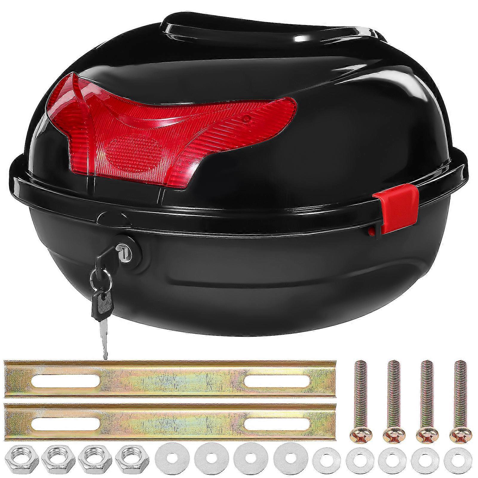 Motorcycle Rear Case Large Capacity Tail Box with Tight Seal Durable Design Easy Installation Reflective Strip Safe Travel