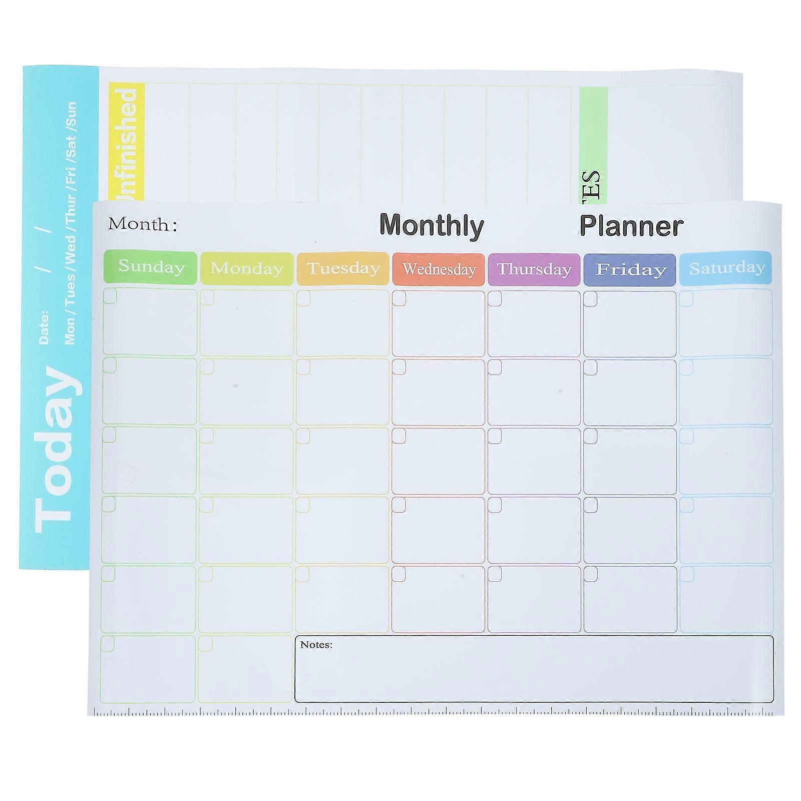 Daily Planner Board Dry Erase Board To Do List Planner Rectangular Schedule Organization 2Pcs