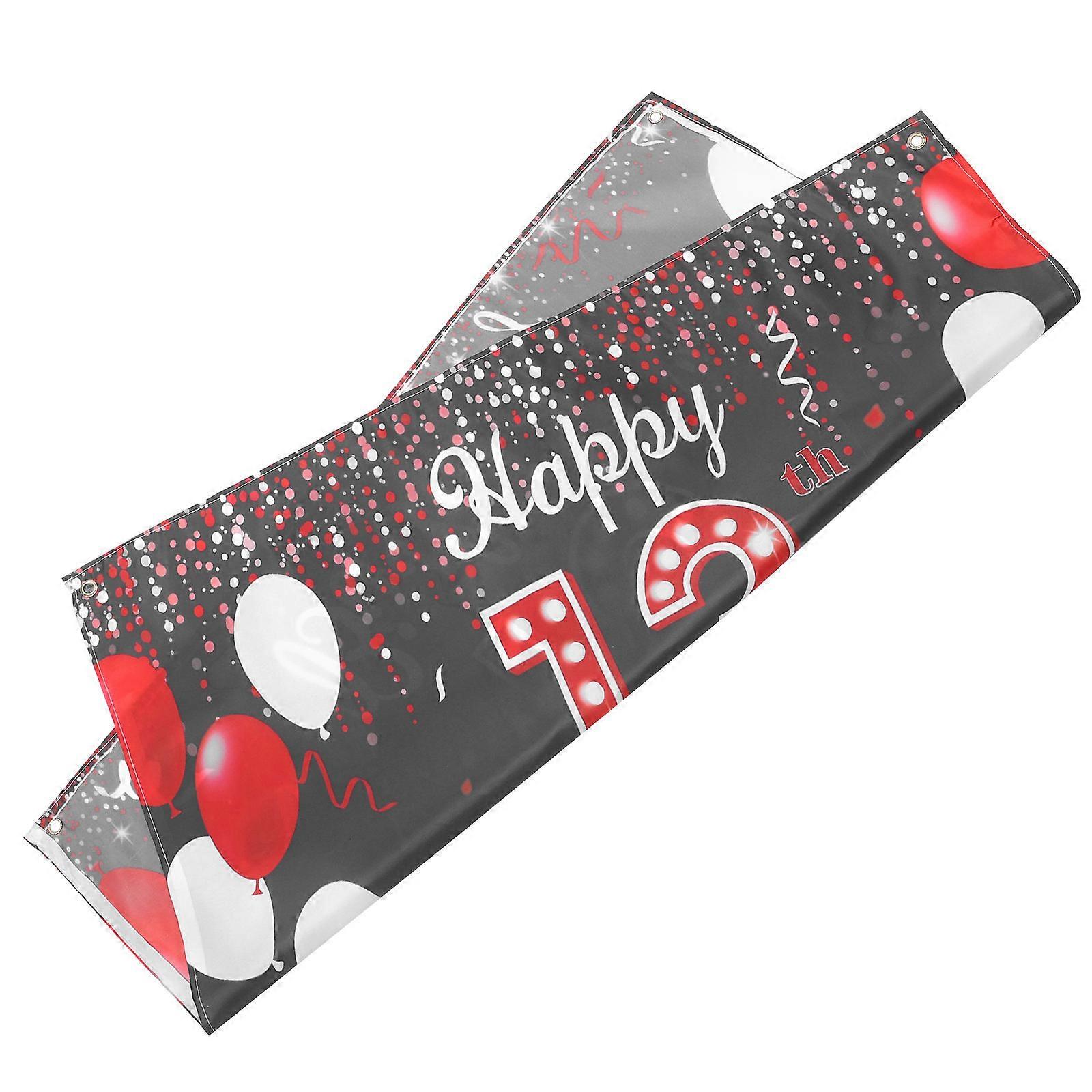 Birthday Unique Backdrop Happy 13th Birthday Wall Decoration Stylish Atmosphere Rectangle Shape Polyester 1Set