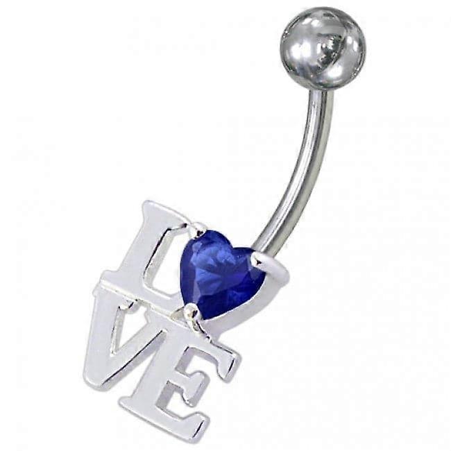 Fancy Jewelled Love Non-moving Belly Ring