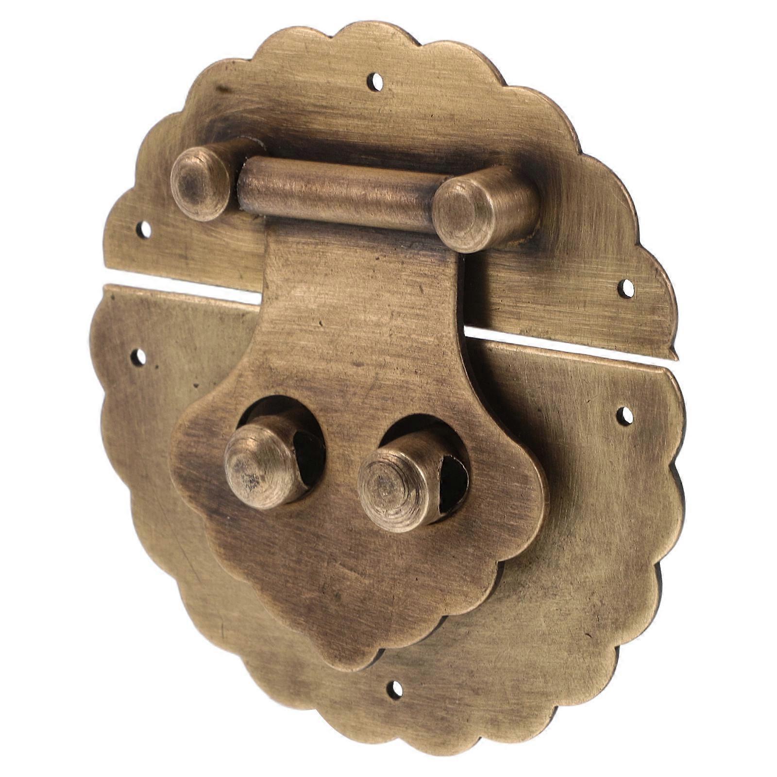 Brass Buckle Lock Latch For Suitcase Cabinet Securing Rectangular Shape Vintage Style 1Set