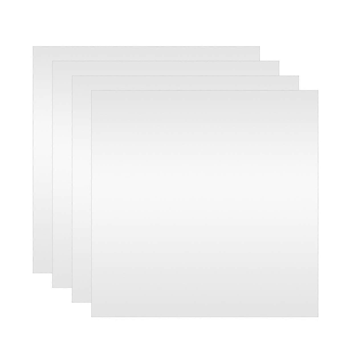 Adhesive Mirror Sheets Self Adhesive Mirror Reflection Effect Plastic Material 32Pcs For Bedroom