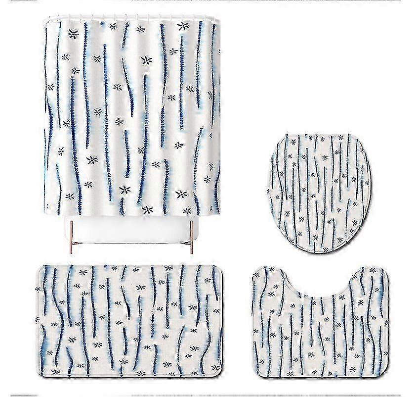 Mng Sign Print Bathroom Non-slip Mat Set