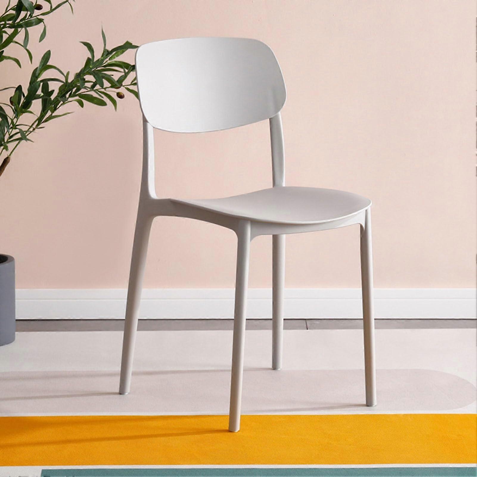 Stackable Dining Room Chairs, Set of 4, Plastic, AssemblyFree (Light Grey) Ref: 3466