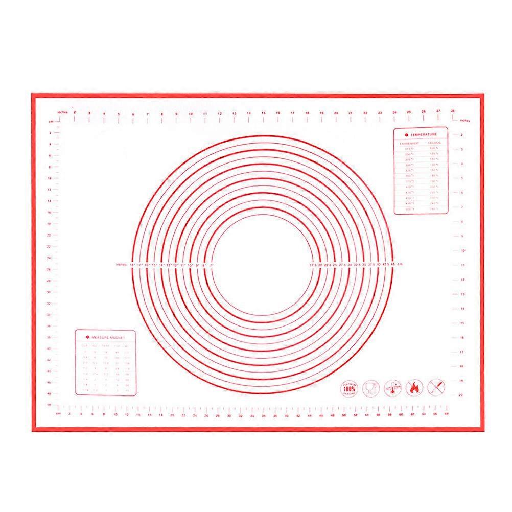Silicone Baking Mat Non-Slip Thicken Liner Red Pastry Making Baking Tray Pad With Scale For Kitchen Restaurant Use 1Pcs