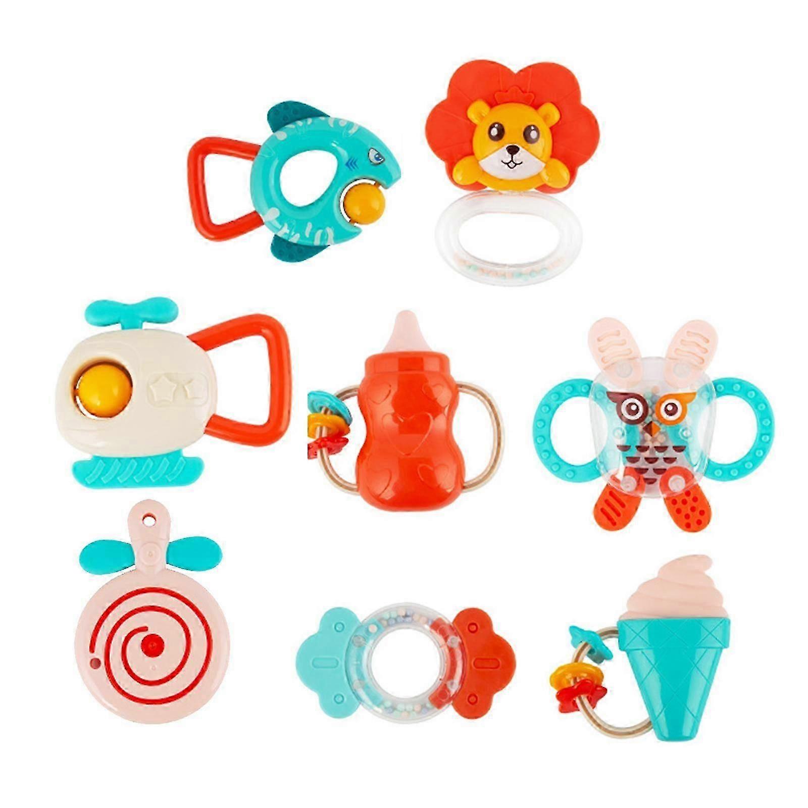 8 Pieces Baby Rattles Teether and Shakers for Newborns Infants Shower Gifts