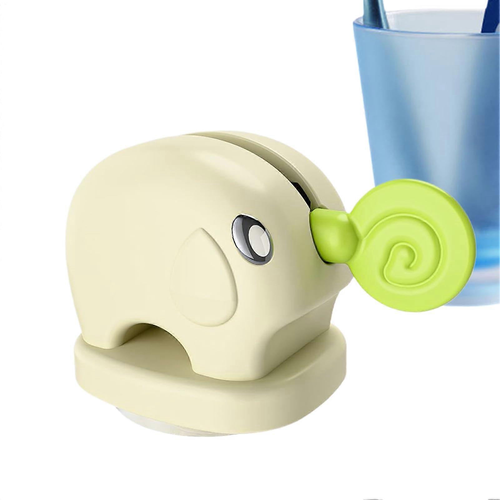 Toothpaste Squeezer Roller with Handles, Elephant Design Cream Wringer Stand Saves Toothpaste Green