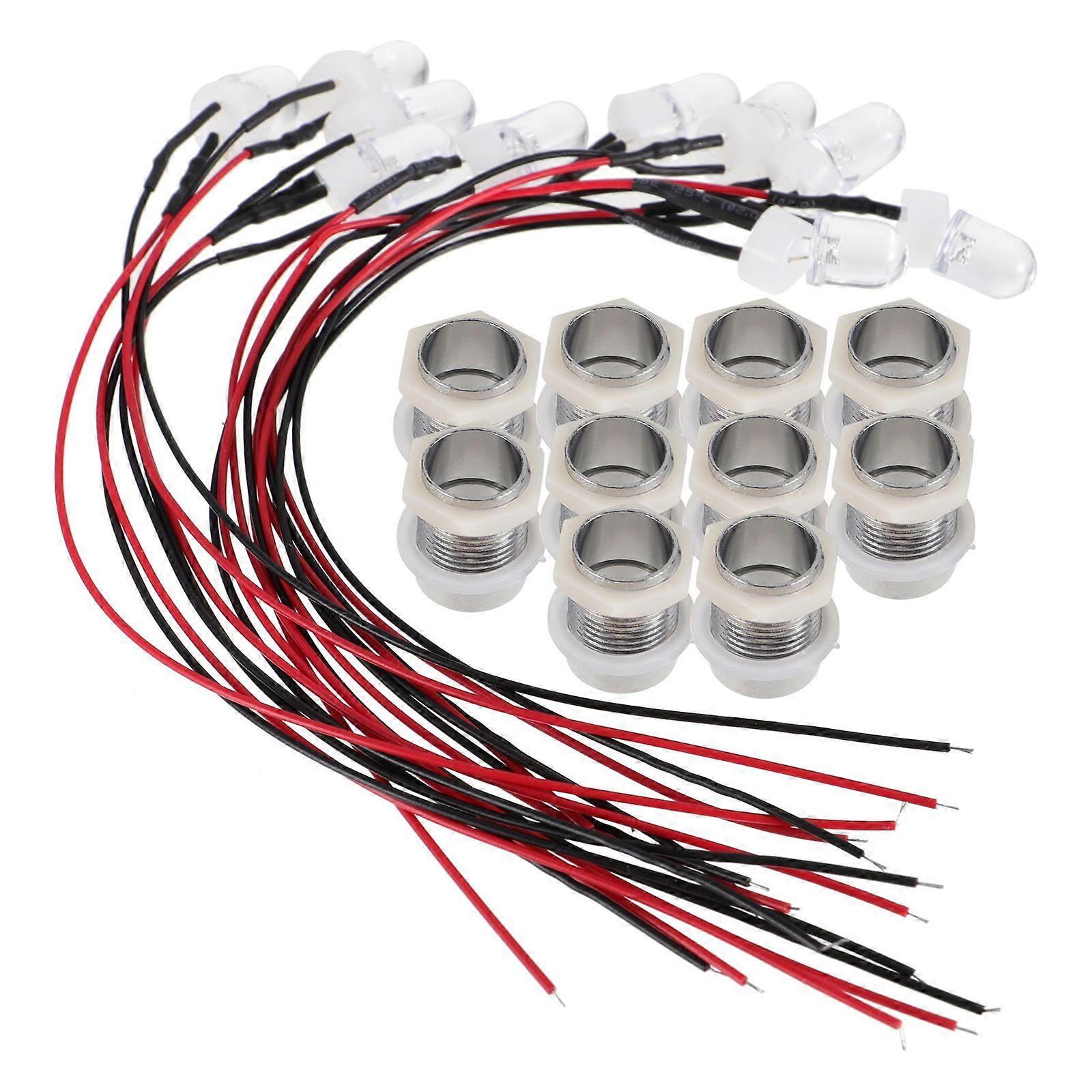 Small Led Light Bulb with Metal Base for Students Red 10Pcs