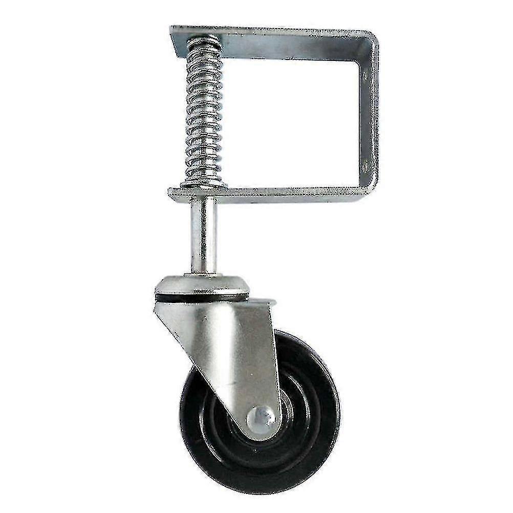 Roue de porte à ressort en caoutchouc robuste de 4 pouces - Argent