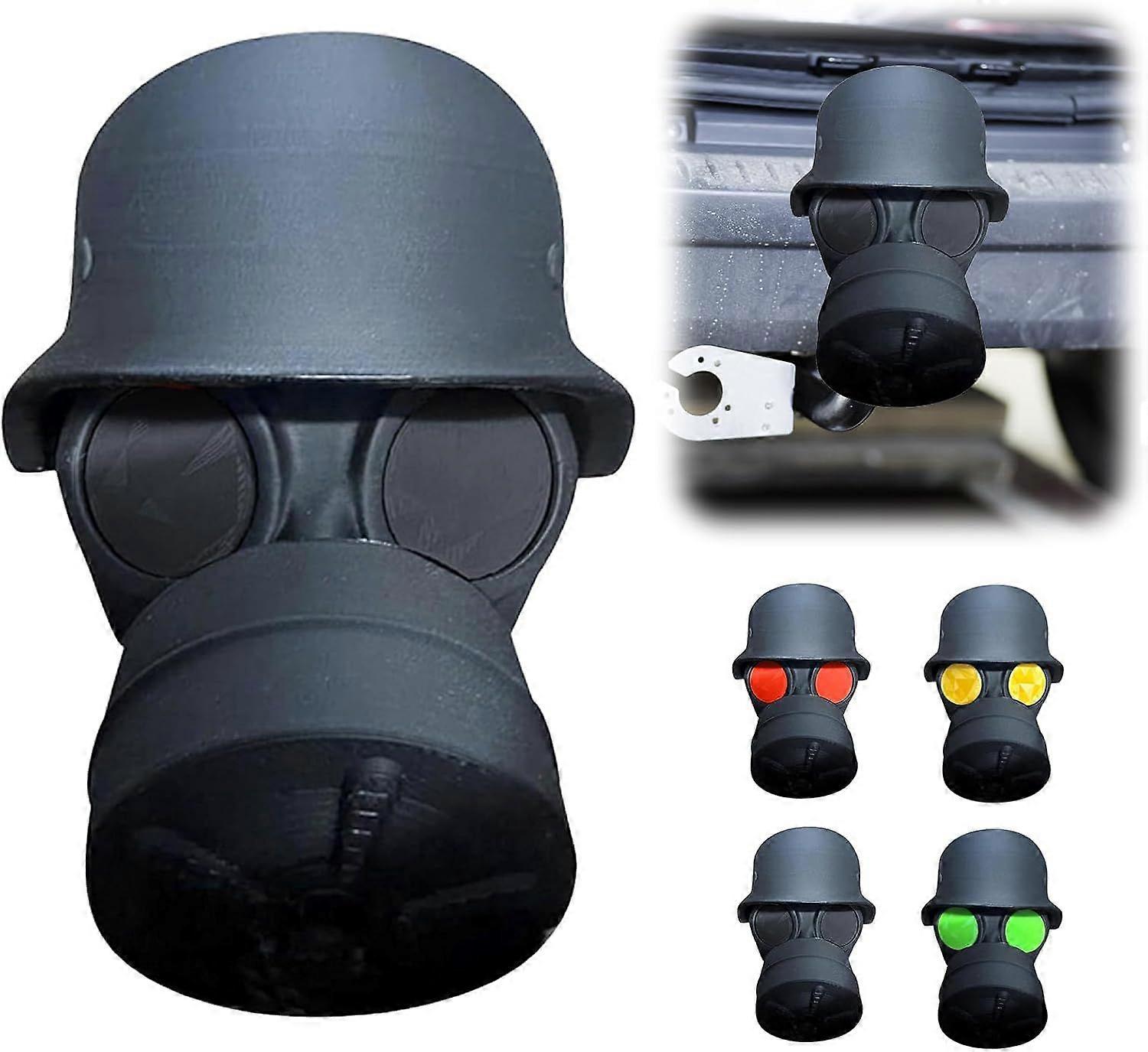 Cover Cap for Towing Hitch, Gas Mask, Helmet Shape Shield, Dustproof, Waterproof, Plastic Towing Hitch Shield for 50 mm Ball Head Trailer Hitch Cap