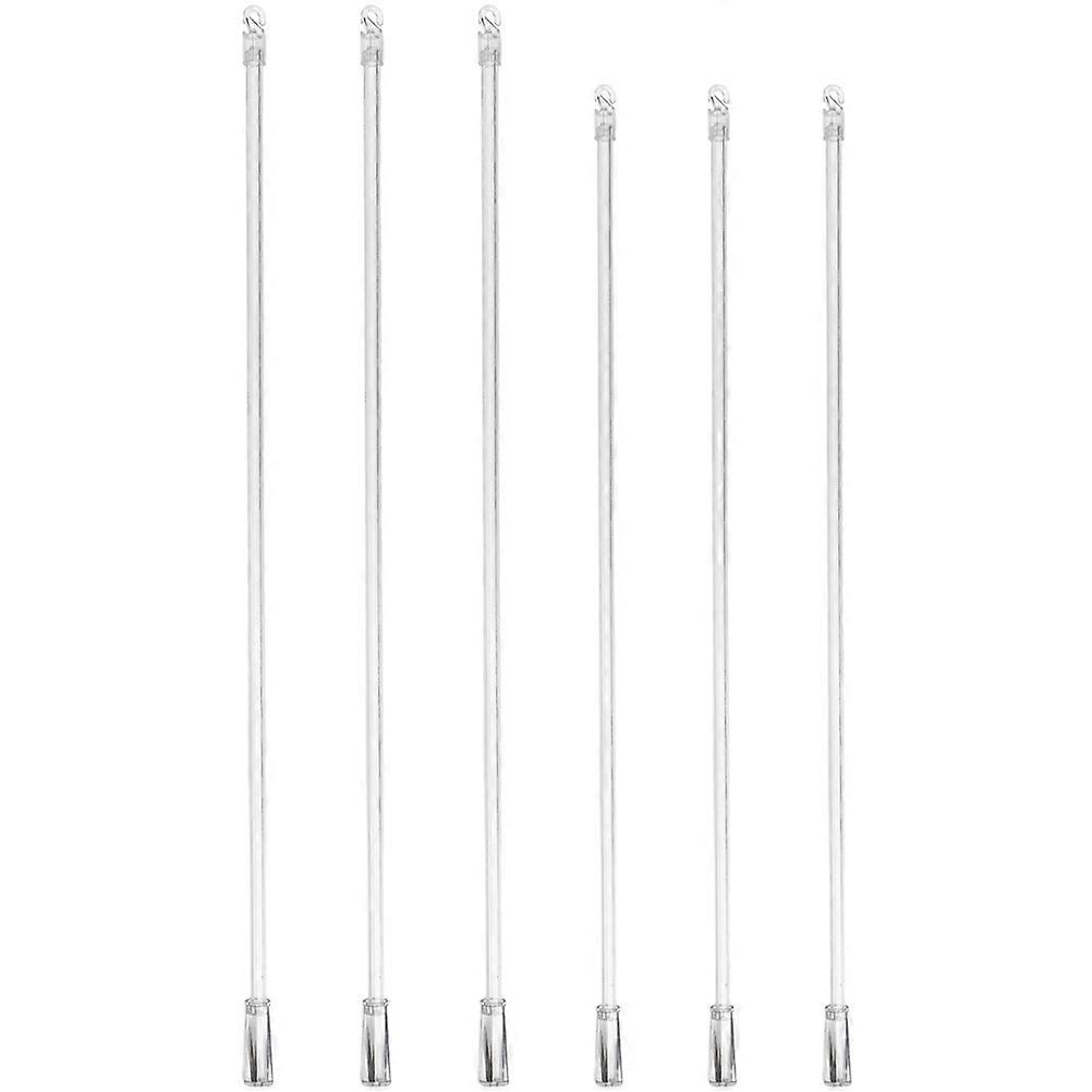 6pcs Vertical Blind Rods Transparent Blinds Wands With Hooks Lightweight Replacement Pull Sticks for Control and Tilt Mechanism
