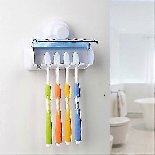 Wall Mounted Toothbrush Holder Bathroom Plastic Suction Cup Toothbrush Holder