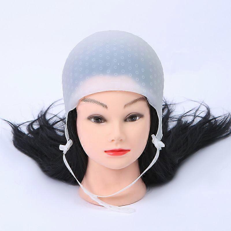 Capuchon de cheveux en silicone réutilisable avec crochet et aiguille Outils de coloration des cheveux Capuchon de trou perforé Produits de coloration capillaire pour un usage à domicile en salon