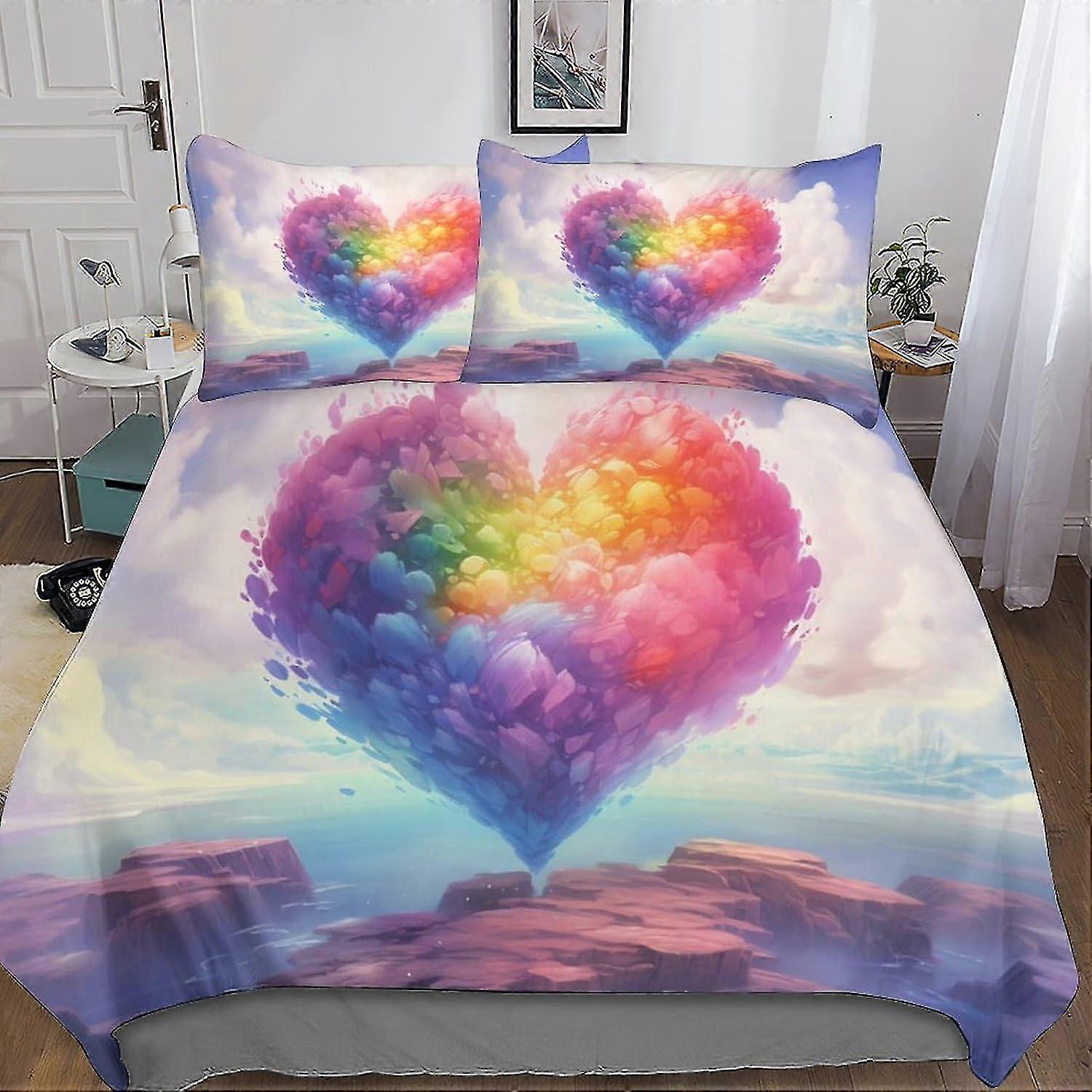 Soft Microfiber Bedding Duvet Cover Set with Pillowcase for Teens and Adults, 3D Dream Sky Design