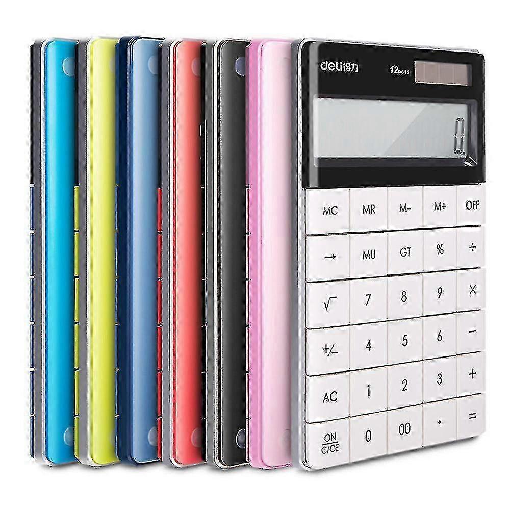 Colorful Double Power Desk Calculator with 12 Digit Large Display and Button Panel