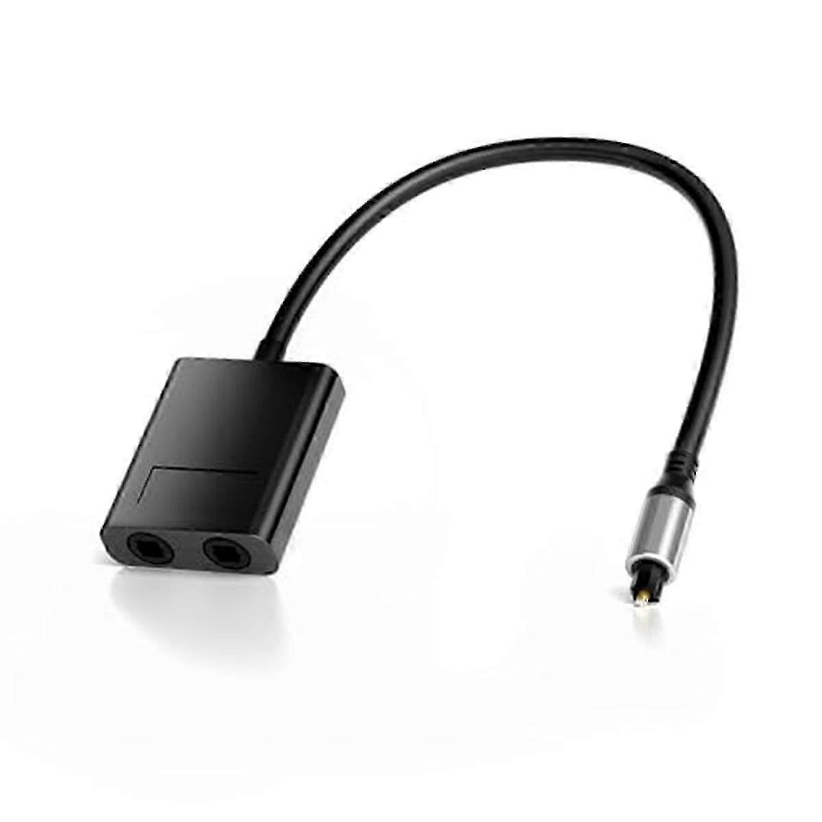 2 port toslink splitter, optical fiber o splitter 1 in 2 out, supports LPCM 2.0, digital, DTS 5.1