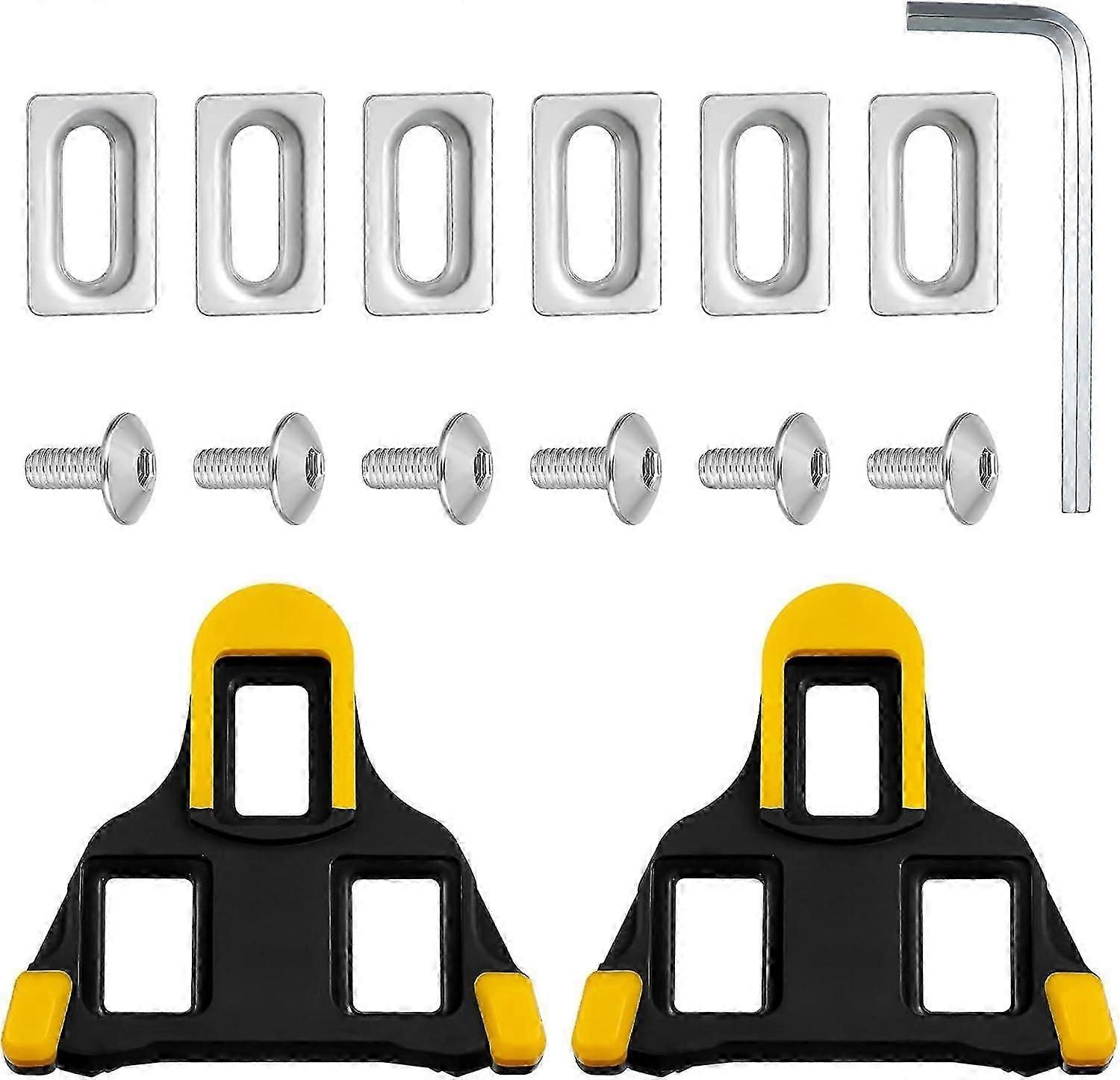 SPD Cleats for Cycling Shoes, Bike Cleats Compatible with Shimano Cleats for SPD-SL System Shoes -6 Degree Float, Cycling Pedals Cleat for Indoor Cycl