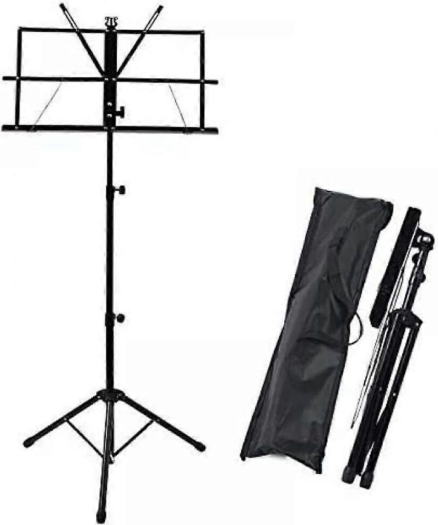Music stand, foldable, height adjustable, with carrying bag