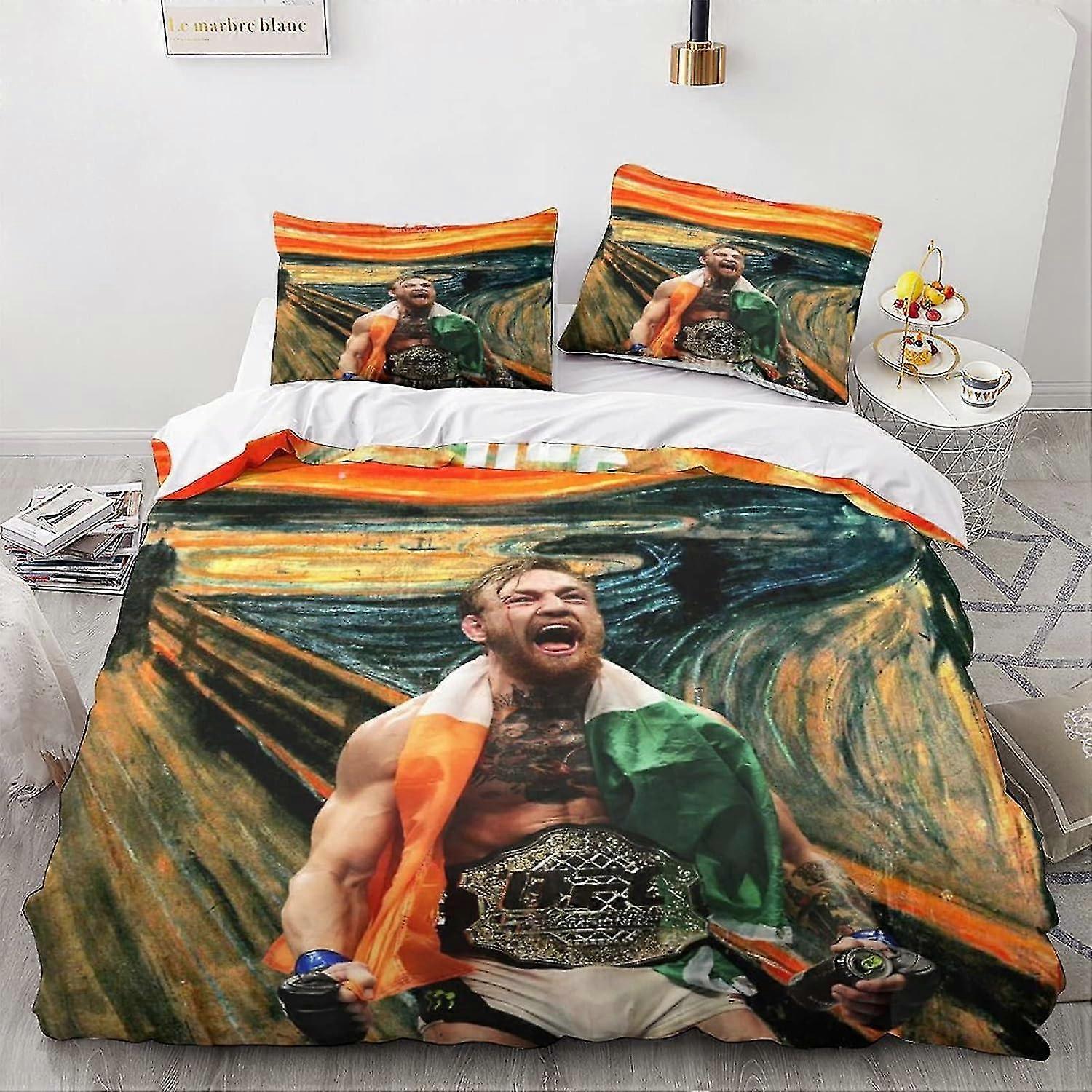 3D MMA Effect Duvet Cover Set for Children and Adults with Pillowcases, Microfiber Fighter Quilt Bedding Set King