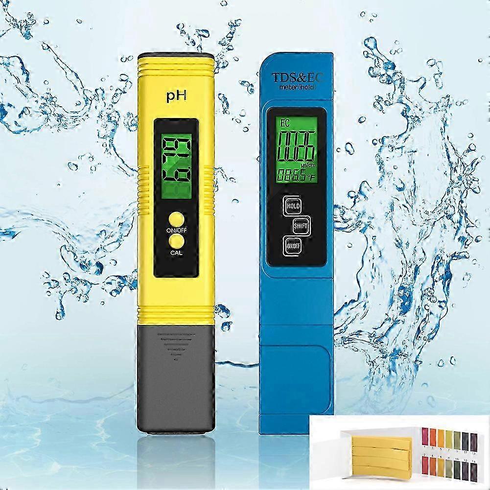 PH Meter, PH Meter TDS EC Temperature 4 in 1 Set, PH Test LCD Display, Suitable for Drinking Water, Aquarium, Swimming Pool