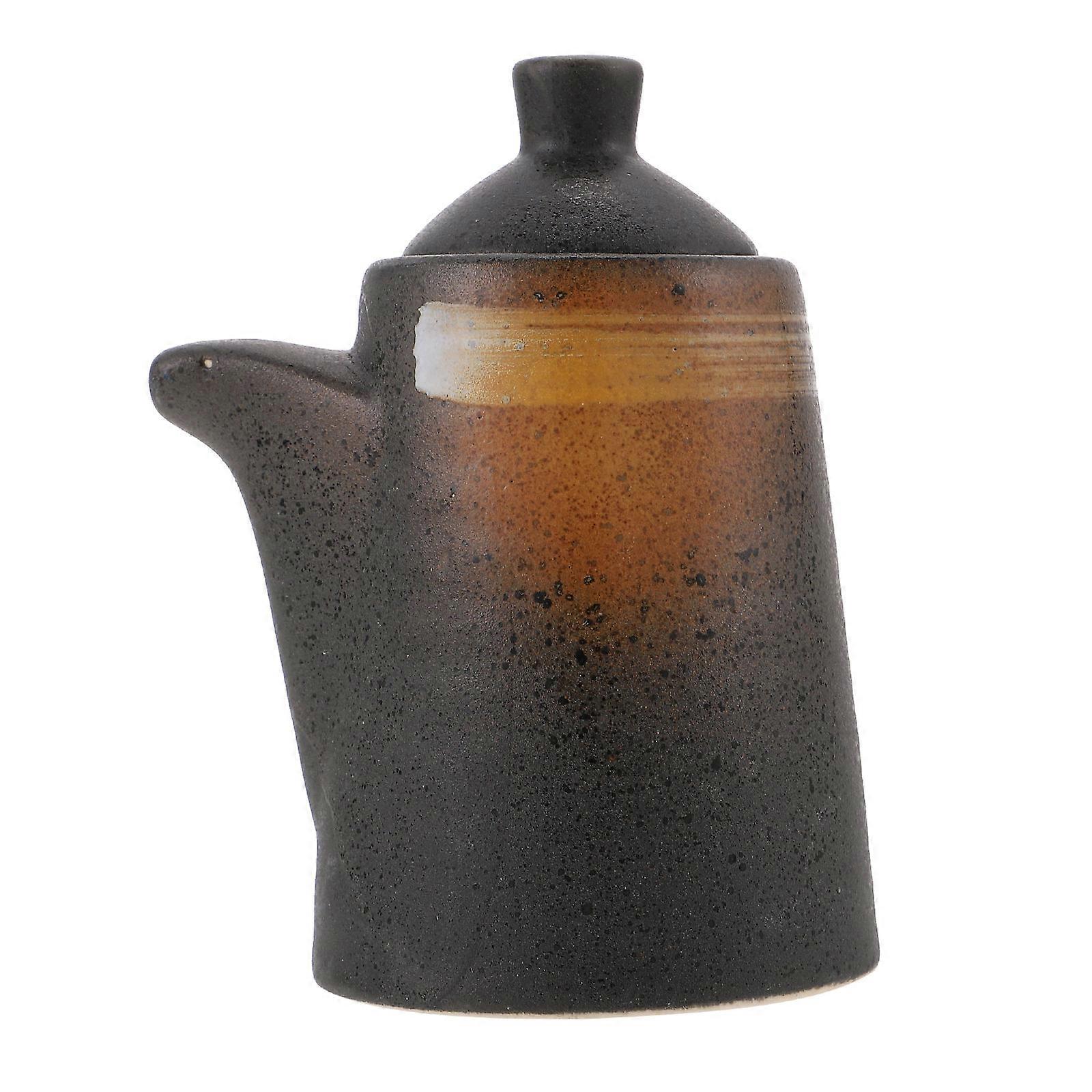 جرة توابل سيراميك يابانية أنيقة لصلصة الساشيمي والخل والزيت والتوابل - حاوية تخزين مطبخ متينة للتدفئة المنزلية