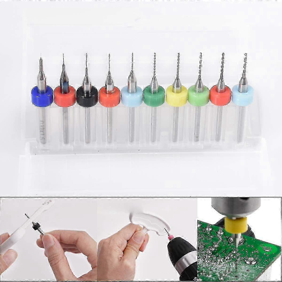 10 stuks 0,1 mm - 1,0 mm wolfraamcarbide roterende boorbits