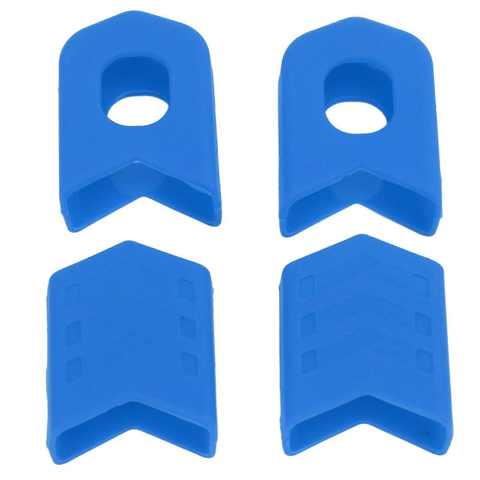 4pcs Crank Boots Durable Wearable Effective Protective Compact Stable Easy Replaceable Lightweight Bicycle PartsBlue YMQX)