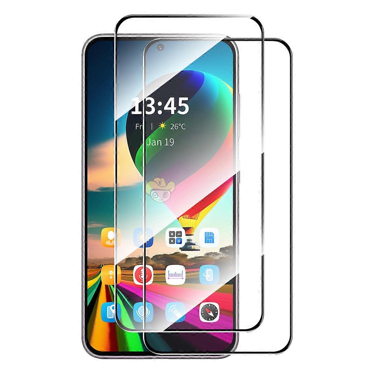 Compatible For Samsung Galaxy S25 FE 2Pcs Screen Protector ENKAY HAT PRINCE 9H Silk Printing 0.26mm Tempered Glass