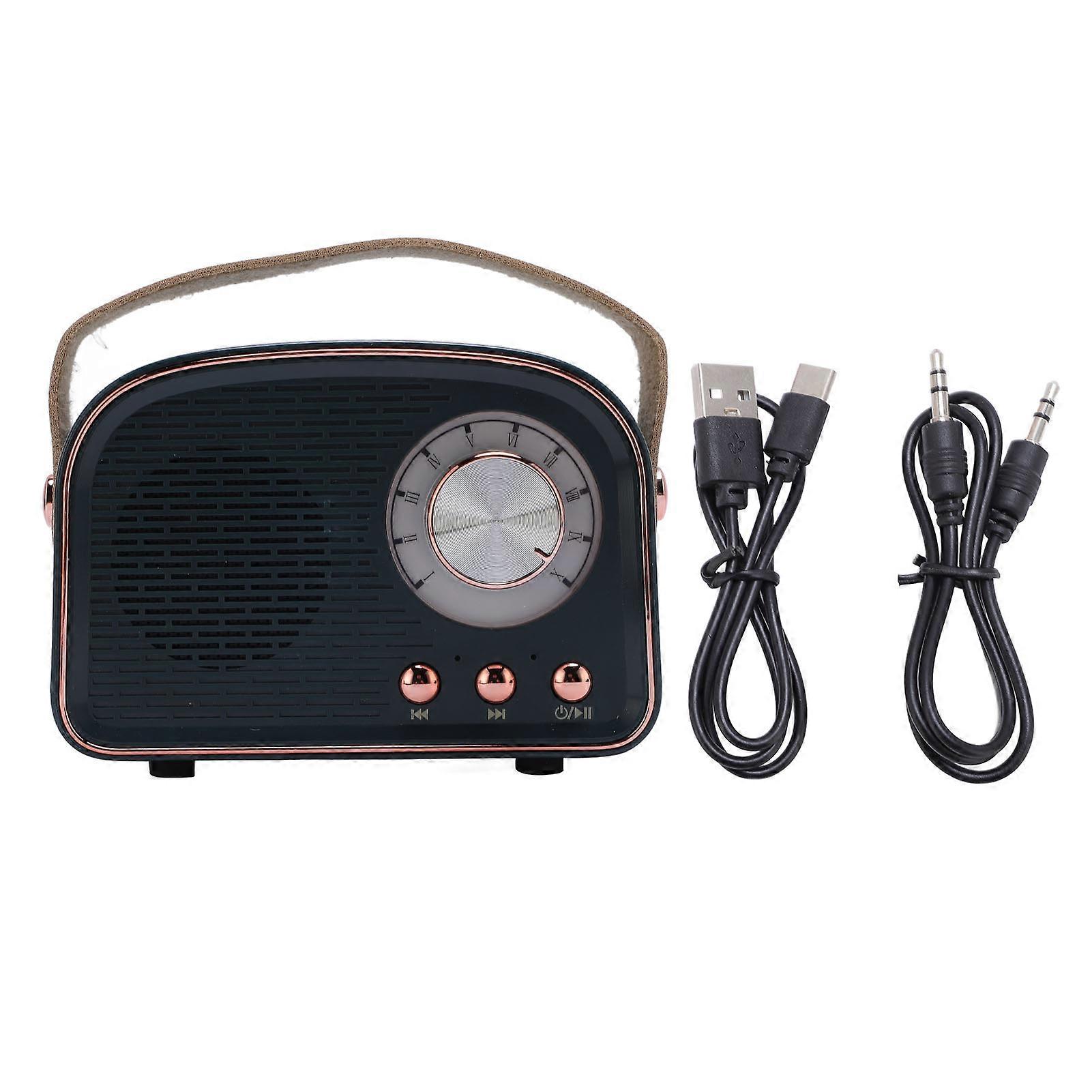 Retro Bluetooth Speaker - Portable Vintage Design, High-Quality Sound, Dark Green DW21