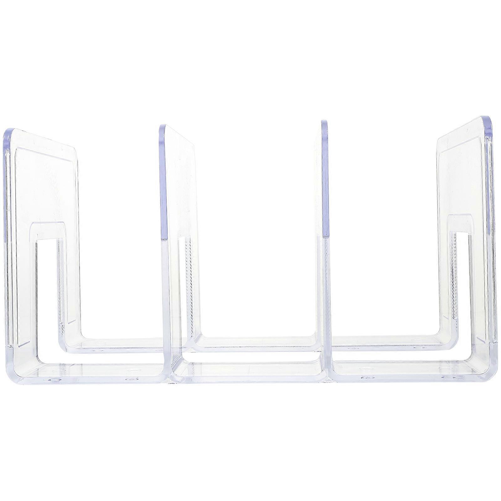 Simple Style Transparent Acrylic Bookends with Stable Base for Organizing Books, Files, and Magazines – Multi Design Desktop Storage for Home and