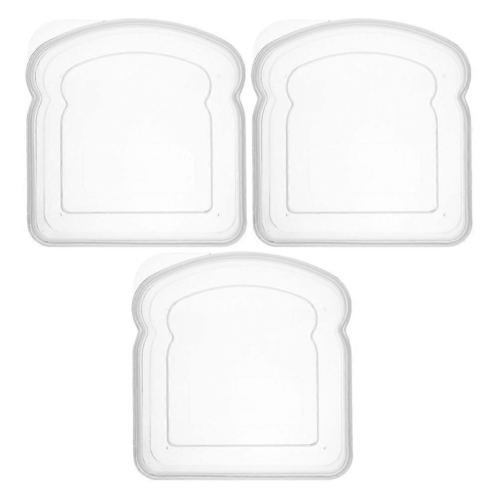 Toast Box Small Clear Container For Picnics Reusable PP Material 3Pcs