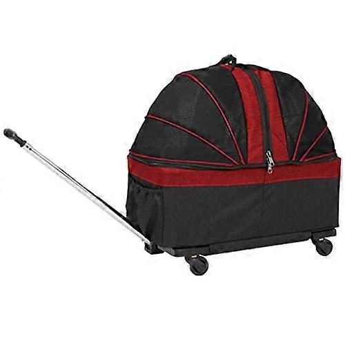 Foldable cat backpack with detachable wheels, breathable mesh design for comfortable pet travel, easy to handle, spacious carrier bag.