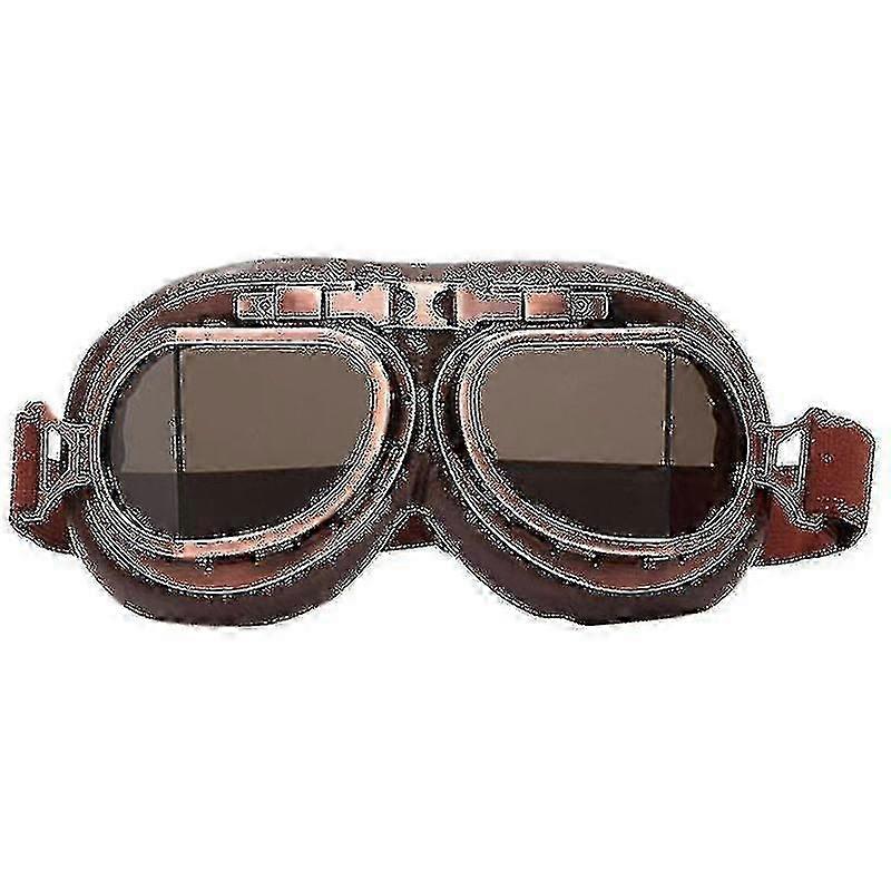 Gogle motocyklowe Steampunk Vintage Aviator - Motocross Pilot Scooter Helmet Cruiser Racer Okulary